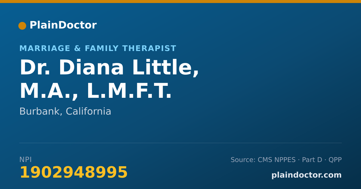 Shareable card for Diana Little, M.A., L.M.F.T. - Marriage & Family Therapist, Burbank, CA