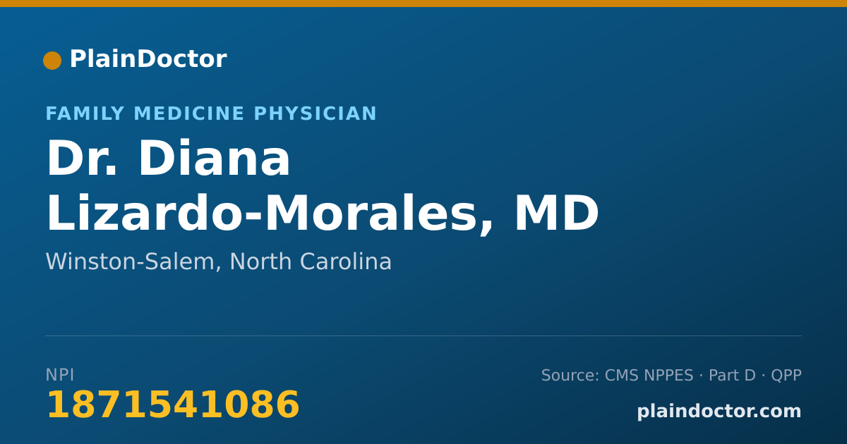 Shareable card for Diana Lizardo-Morales, MD - Family Medicine Physician, Winston-Salem, NC