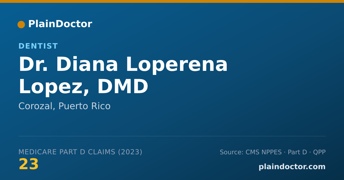Shareable card for Diana Loperena Lopez, DMD - Dentist, Corozal, PR
