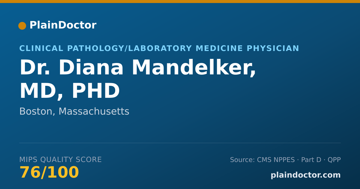 Shareable card for Diana Mandelker, MD, PHD - Clinical Pathology/Laboratory Medicine Physician, Boston, MA