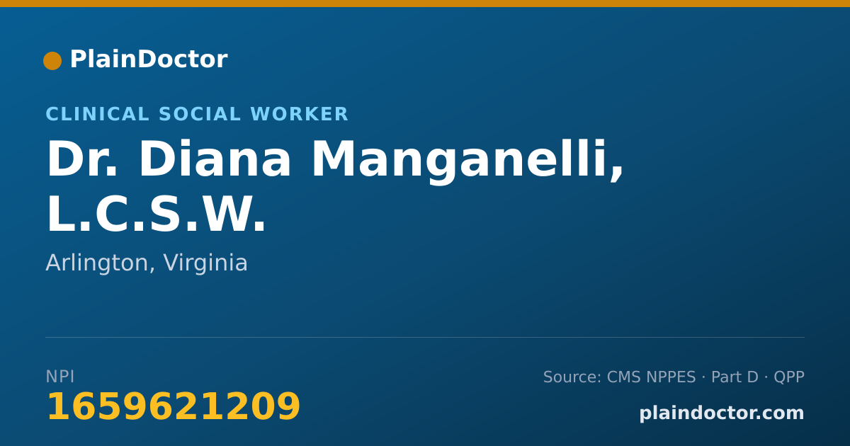 Shareable card for Diana Manganelli, L.C.S.W. - Clinical Social Worker, Arlington, VA