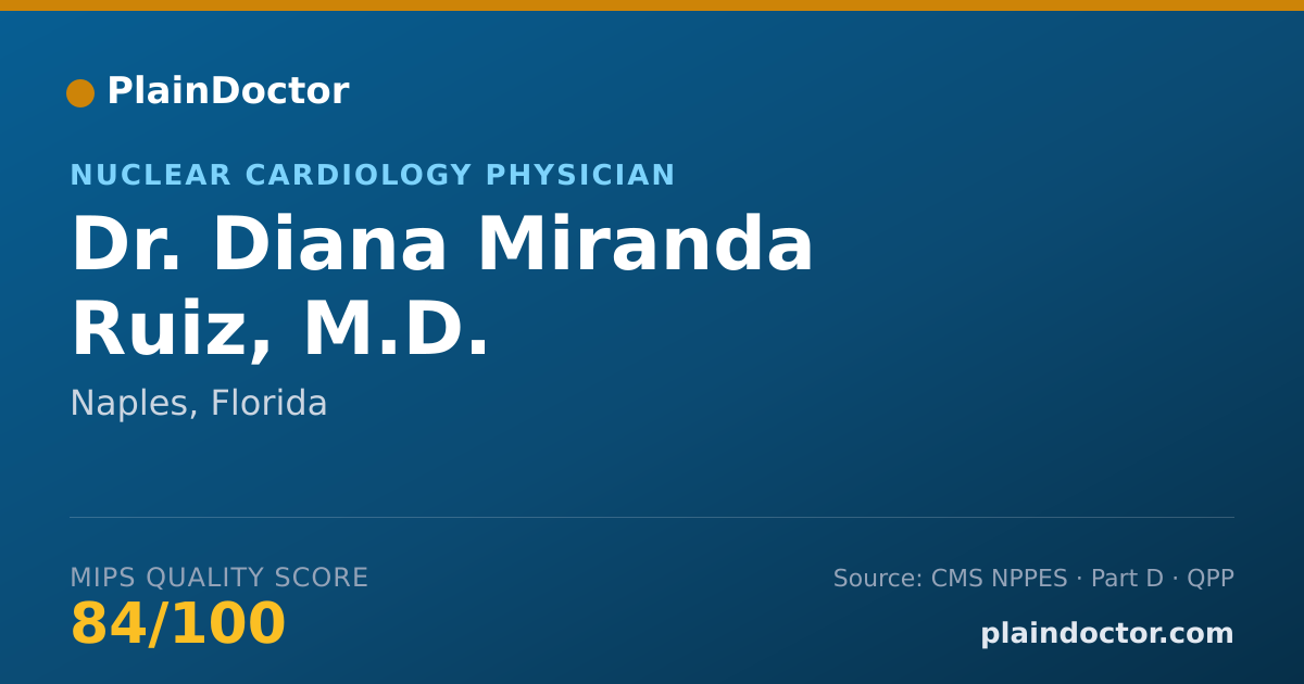 Shareable card for Diana Miranda Ruiz, M.D. - Nuclear Cardiology Physician, Naples, FL