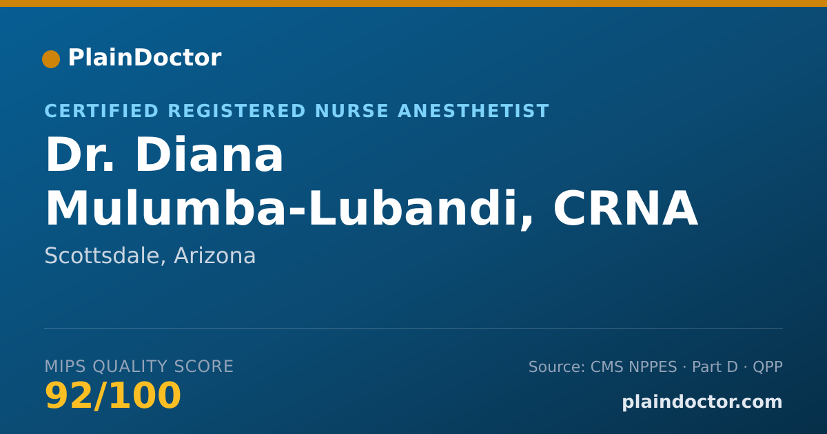 Shareable card for Diana Mulumba-Lubandi, CRNA - Certified Registered Nurse Anesthetist, Scottsdale, AZ
