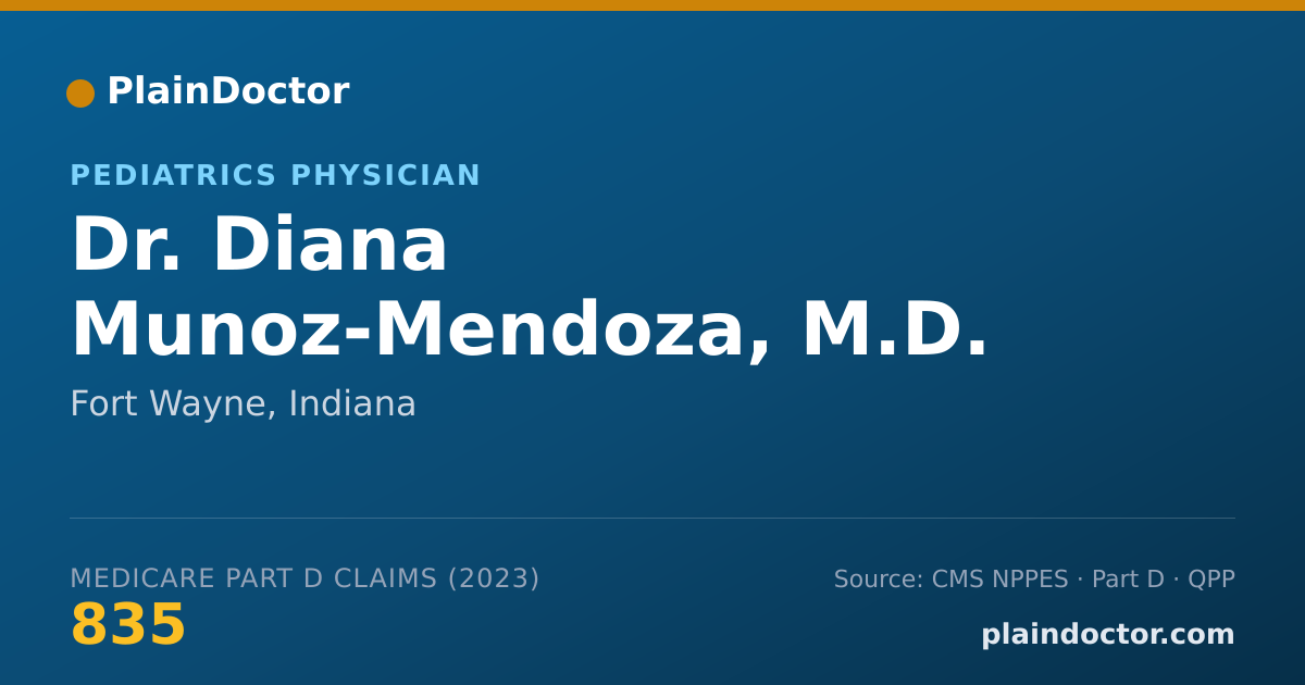 Shareable card for Diana Munoz-Mendoza, M.D. - Pediatrics Physician, Fort Wayne, IN