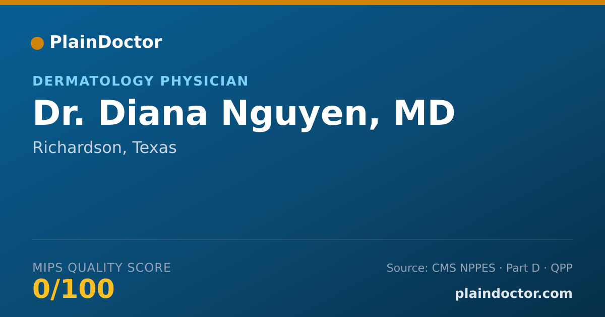 Shareable card for Diana Nguyen, MD - Dermatology Physician, Richardson, TX