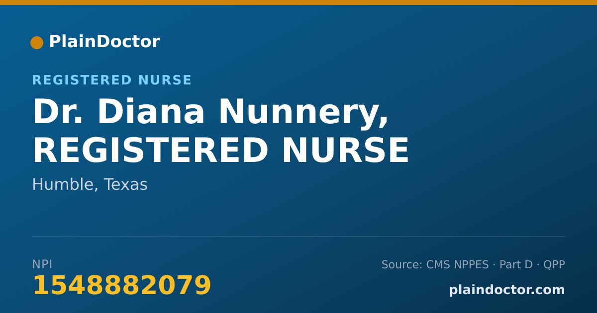 Shareable card for Diana Nunnery, REGISTERED NURSE - Registered Nurse, Humble, TX
