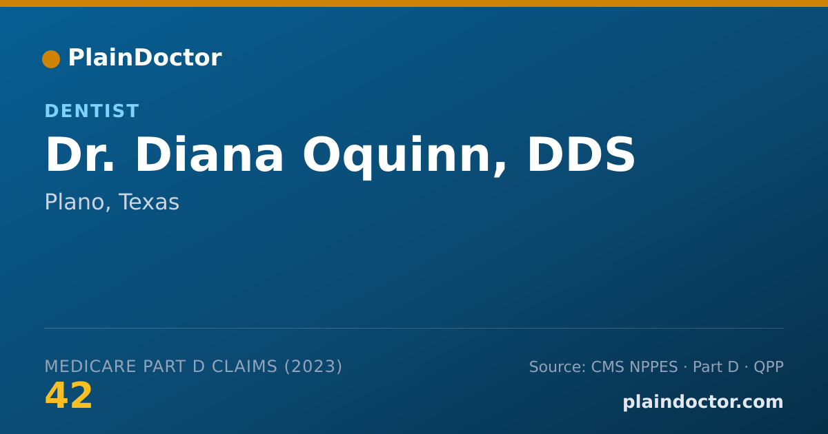 Shareable card for Diana Oquinn, DDS - Dentist, Plano, TX