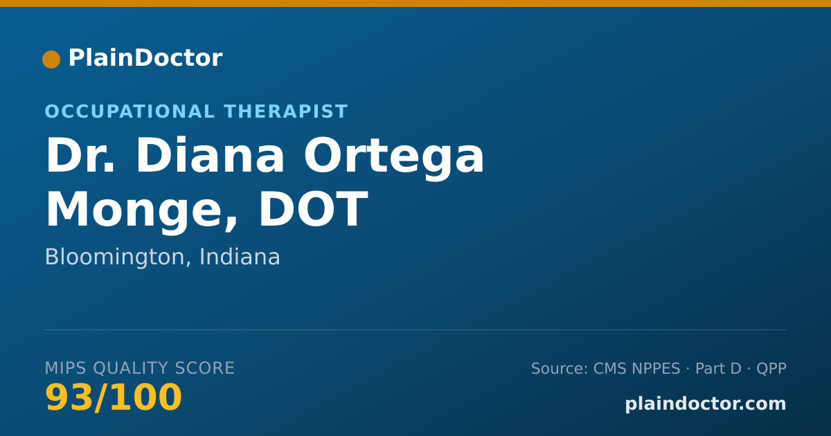 Shareable card for Diana Ortega Monge, DOT - Occupational Therapist, Bloomington, IN