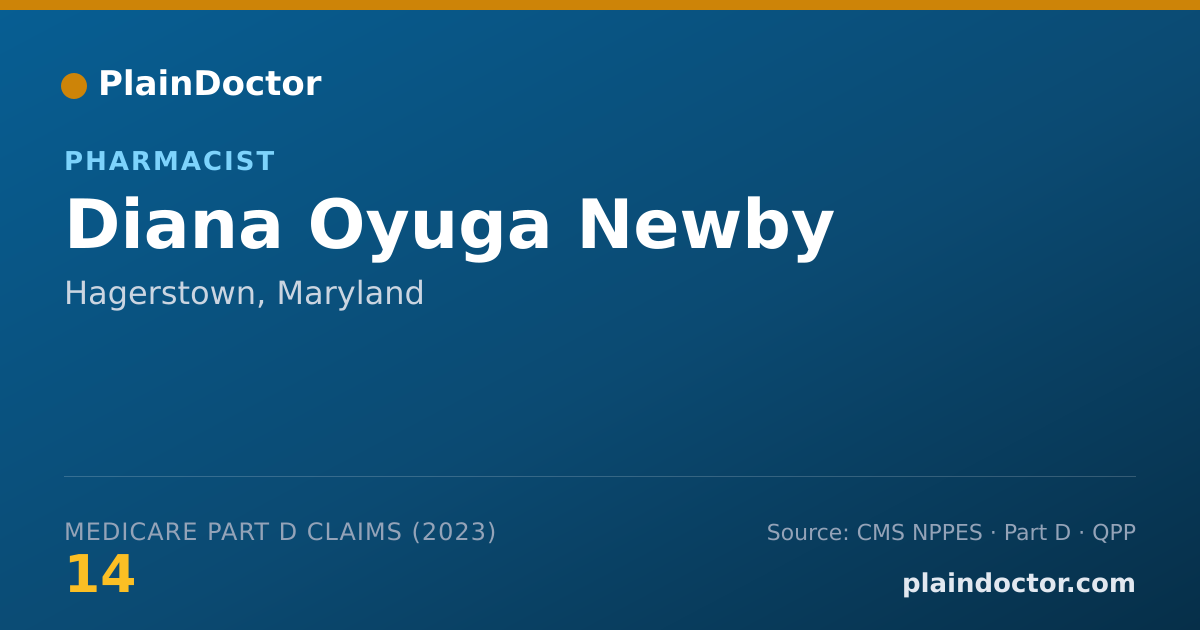 Shareable card for Diana Oyuga Newby - Pharmacist, Hagerstown, MD