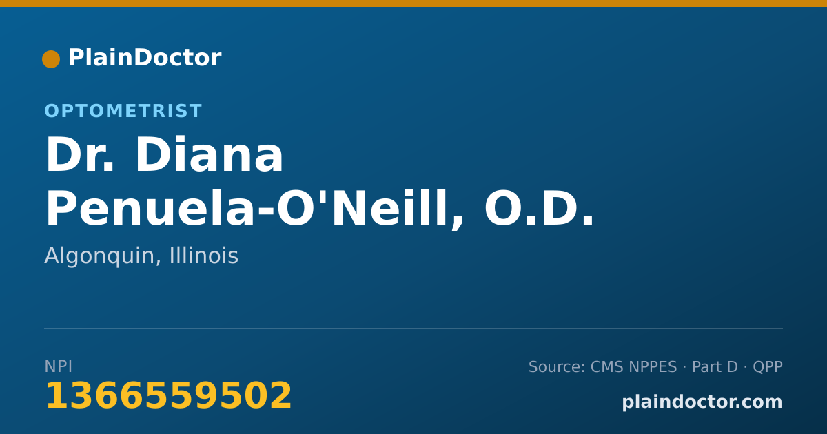 Shareable card for Diana Penuela-O'Neill, O.D. - Optometrist, Algonquin, IL