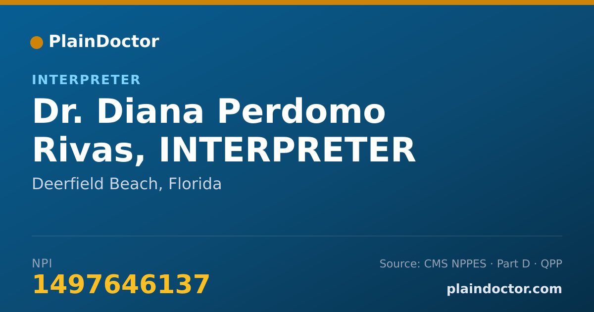 Shareable card for Diana Perdomo Rivas, INTERPRETER - Interpreter, Deerfield Beach, FL