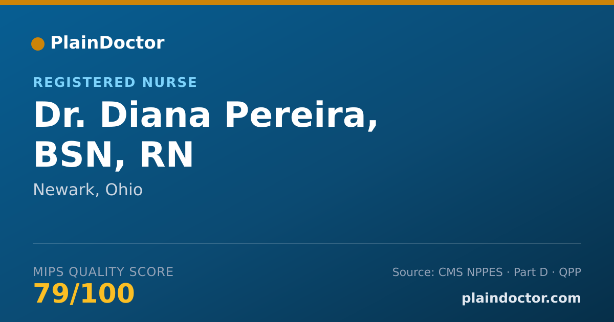 Shareable card for Diana Pereira, BSN, RN - Registered Nurse, Newark, OH