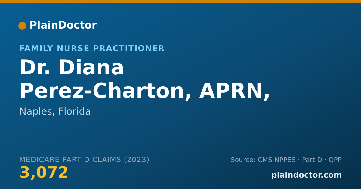 Shareable card for Diana Perez-Charton, APRN, MSN, RN - Family Nurse Practitioner, Naples, FL