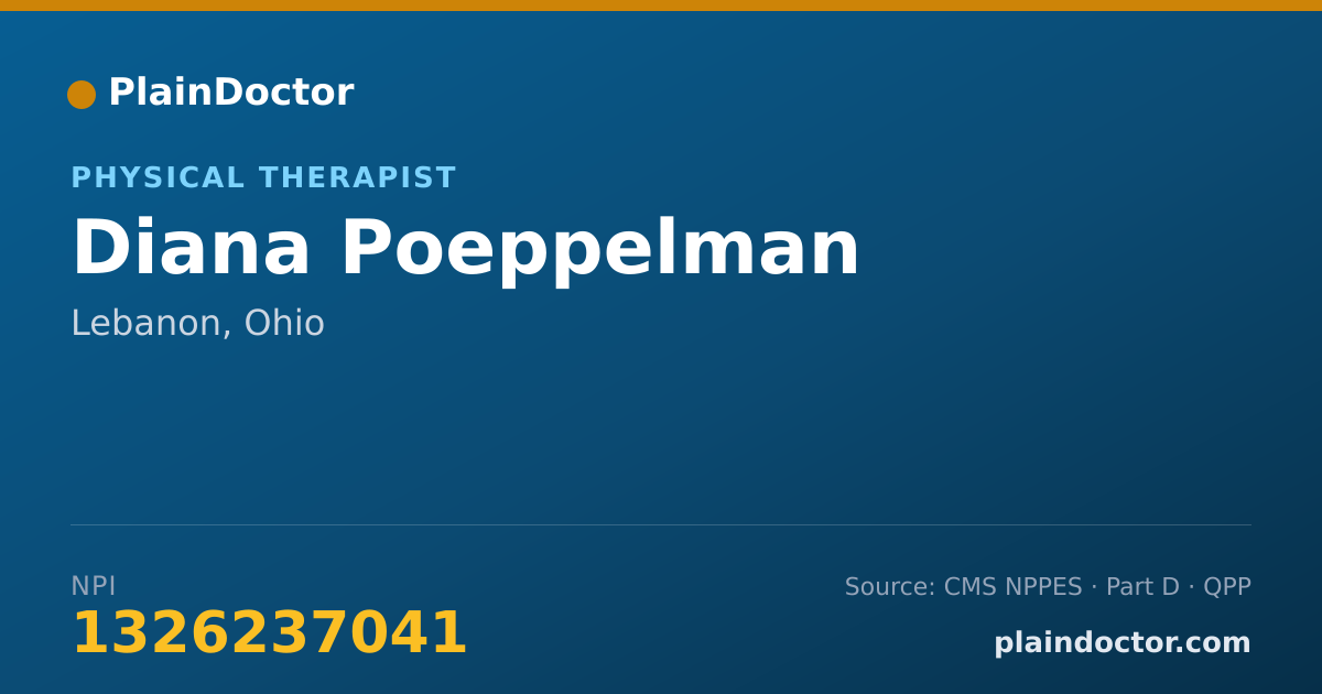 Shareable card for Diana Poeppelman - Physical Therapist, Lebanon, OH