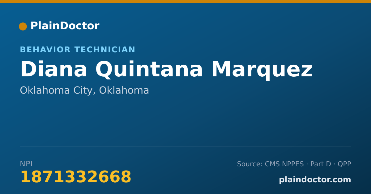 Shareable card for Diana Quintana Marquez - Behavior Technician, Oklahoma City, OK