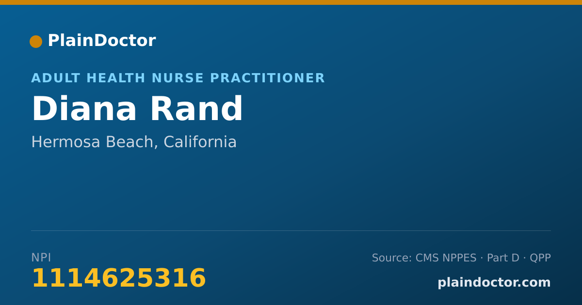 Shareable card for Diana Rand - Adult Health Nurse Practitioner, Hermosa Beach, CA