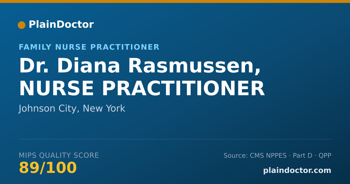 Shareable card for Diana Rasmussen, NURSE PRACTITIONER - Family Nurse Practitioner, Johnson City, NY