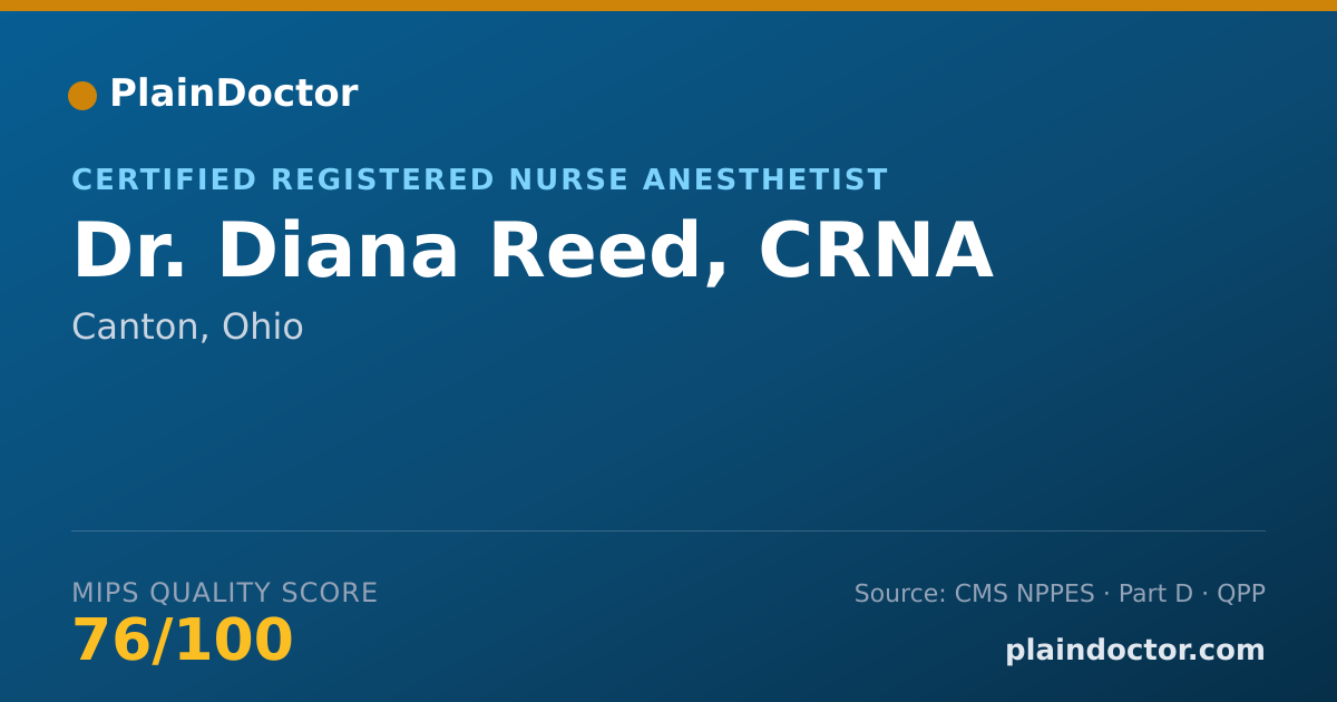 Shareable card for Diana Reed, CRNA - Certified Registered Nurse Anesthetist, Canton, OH
