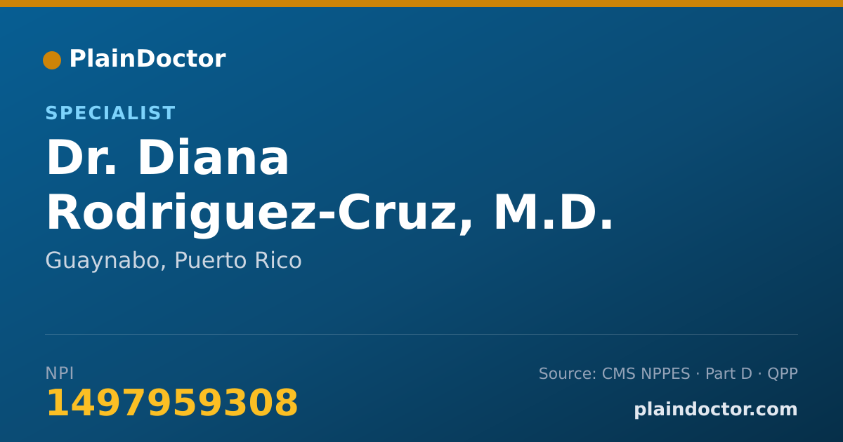 Shareable card for Diana Rodriguez-Cruz, M.D. - Specialist, Guaynabo, PR