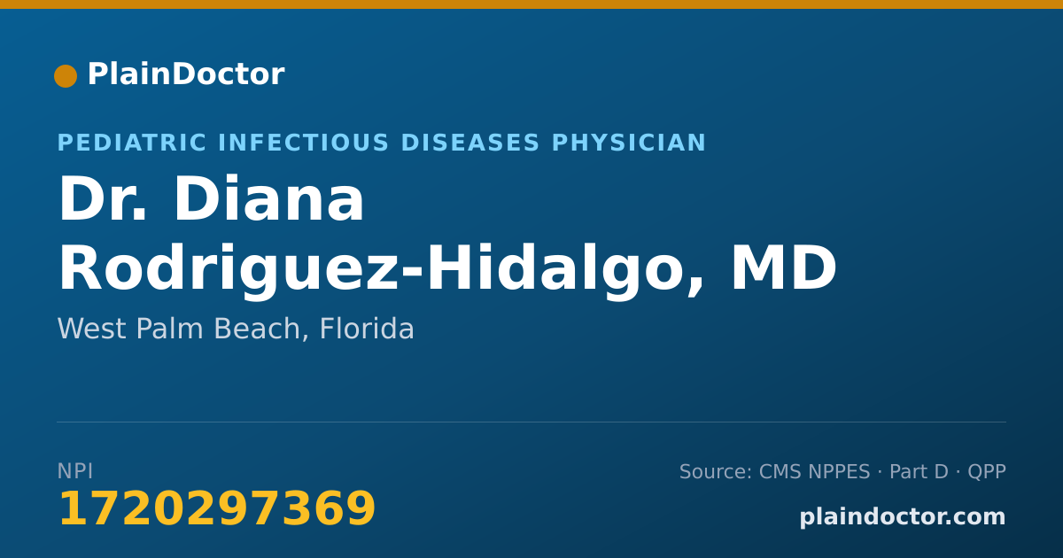 Shareable card for Diana Rodriguez-Hidalgo, MD - Pediatric Infectious Diseases Physician, West Palm Beach, FL