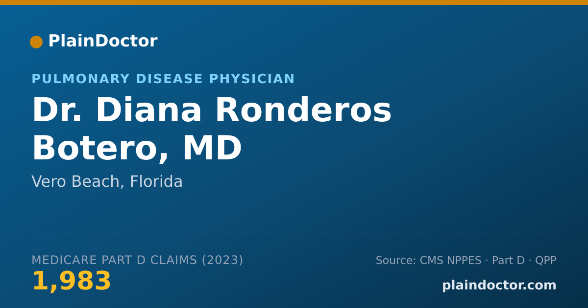 Shareable card for Diana Ronderos Botero, MD - Pulmonary Disease Physician, Vero Beach, FL
