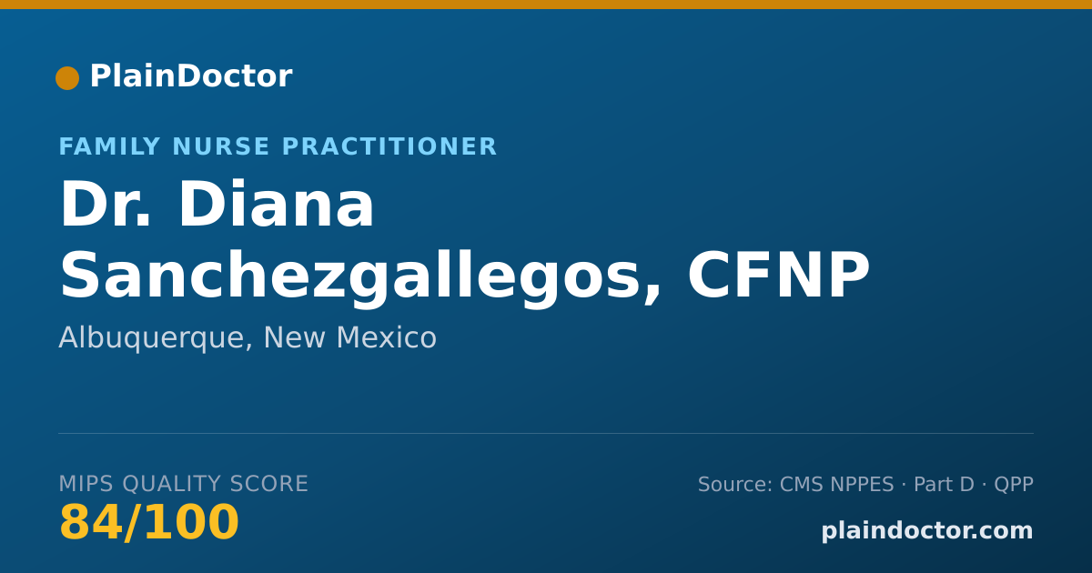 Shareable card for Diana Sanchezgallegos, CFNP - Family Nurse Practitioner, Albuquerque, NM