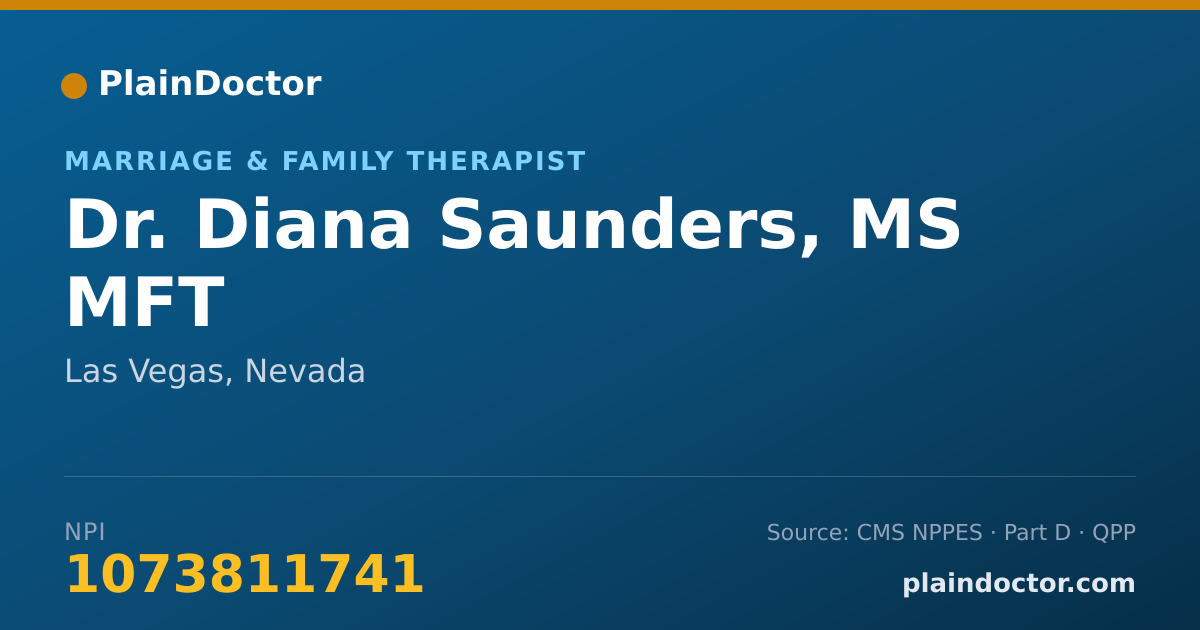 Shareable card for Diana Saunders, MS MFT - Marriage & Family Therapist, Las Vegas, NV