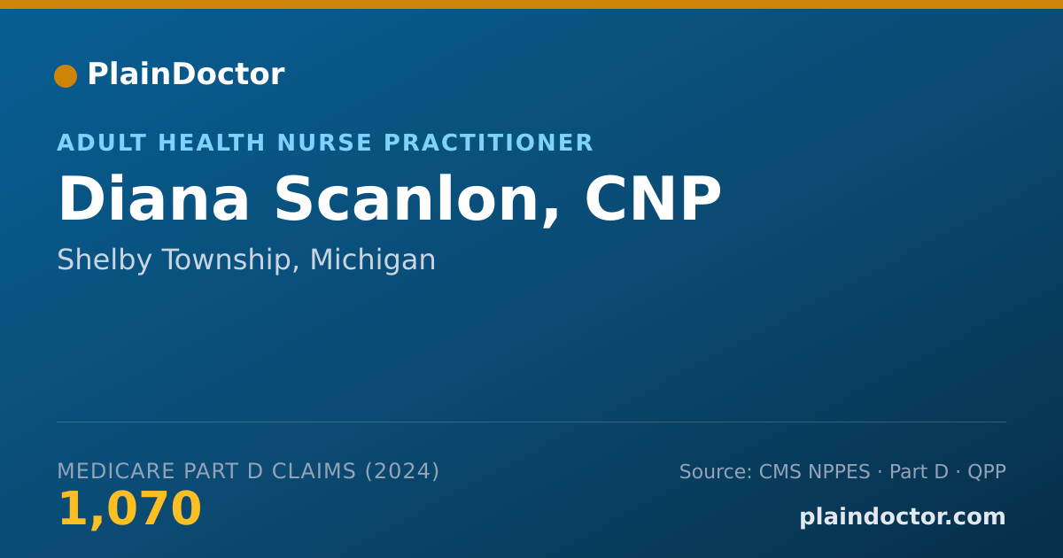 Shareable card for Diana Scanlon, CNP - Adult Health Nurse Practitioner, Shelby Township, MI