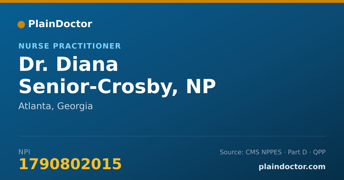 Shareable card for Diana Senior-Crosby, NP - Nurse Practitioner, Atlanta, GA