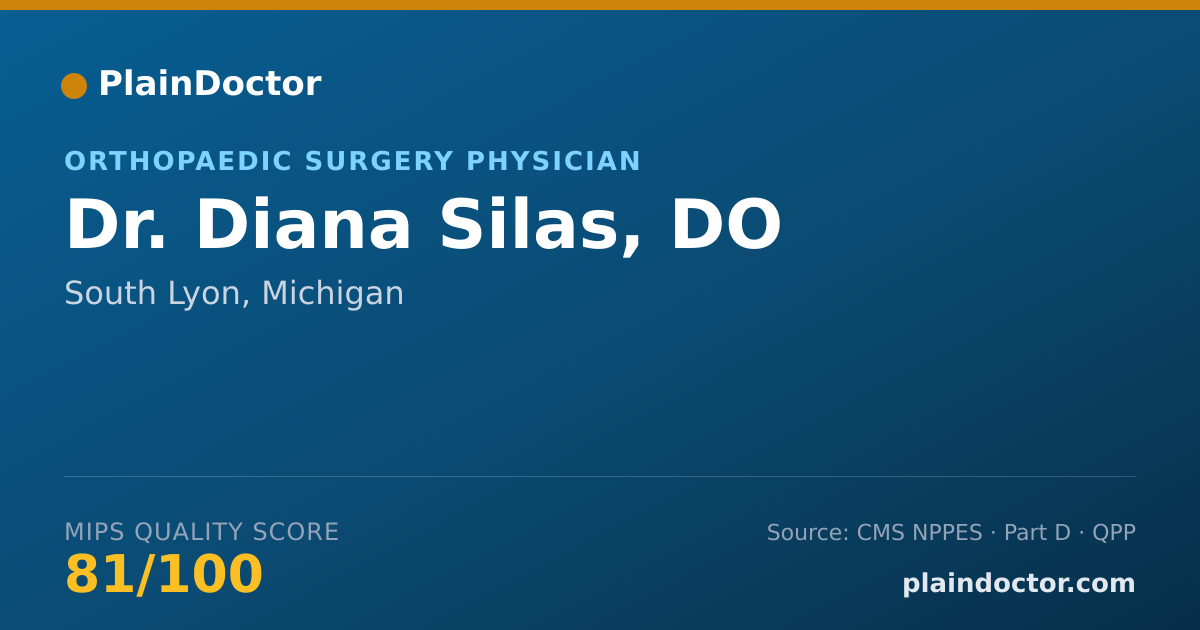 Shareable card for Diana Silas, DO - Orthopaedic Surgery Physician, South Lyon, MI