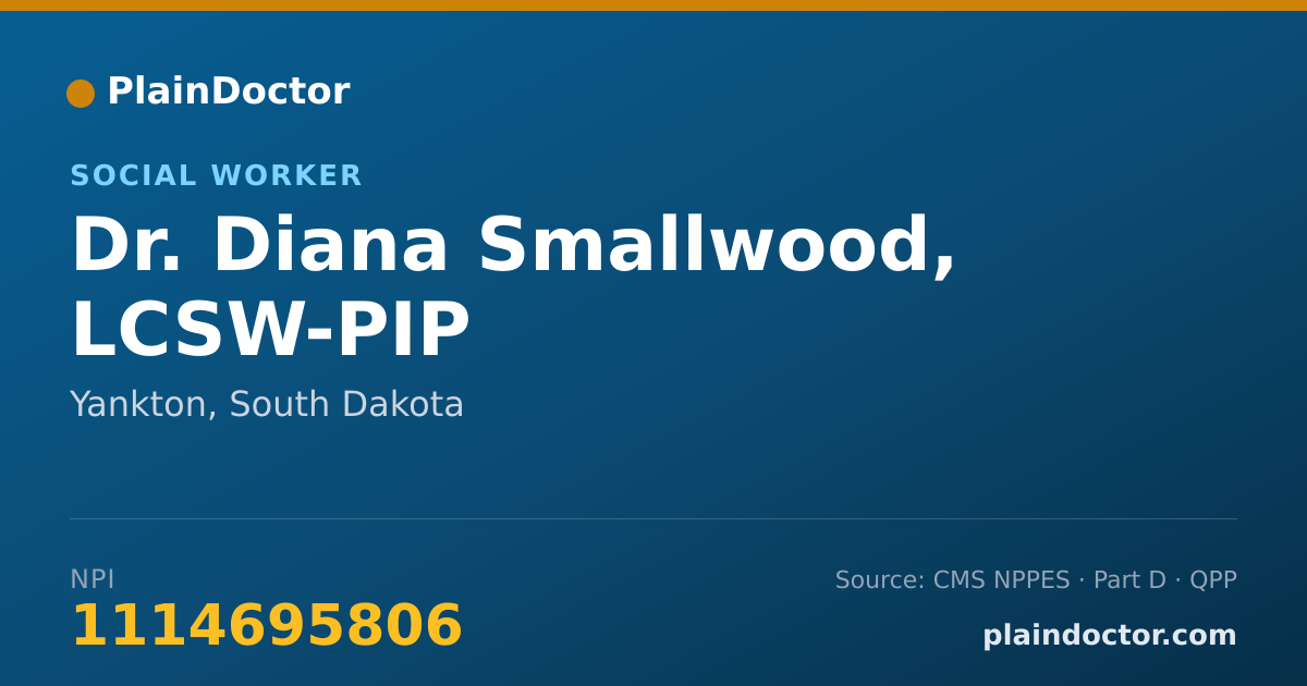Shareable card for Diana Smallwood, LCSW-PIP - Social Worker, Yankton, SD