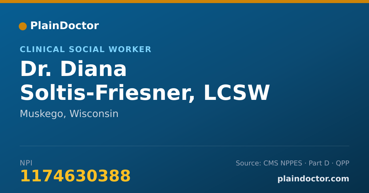 Shareable card for Diana Soltis-Friesner, LCSW - Clinical Social Worker, Muskego, WI