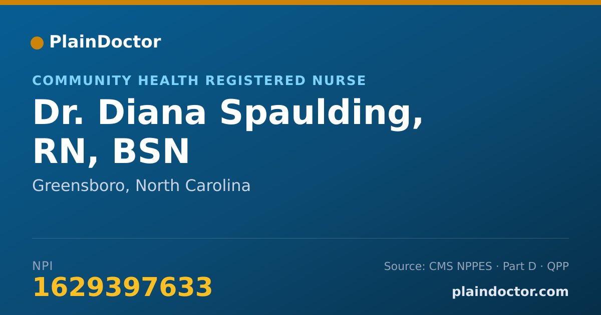 Shareable card for Diana Spaulding, RN, BSN - Community Health Registered Nurse, Greensboro, NC