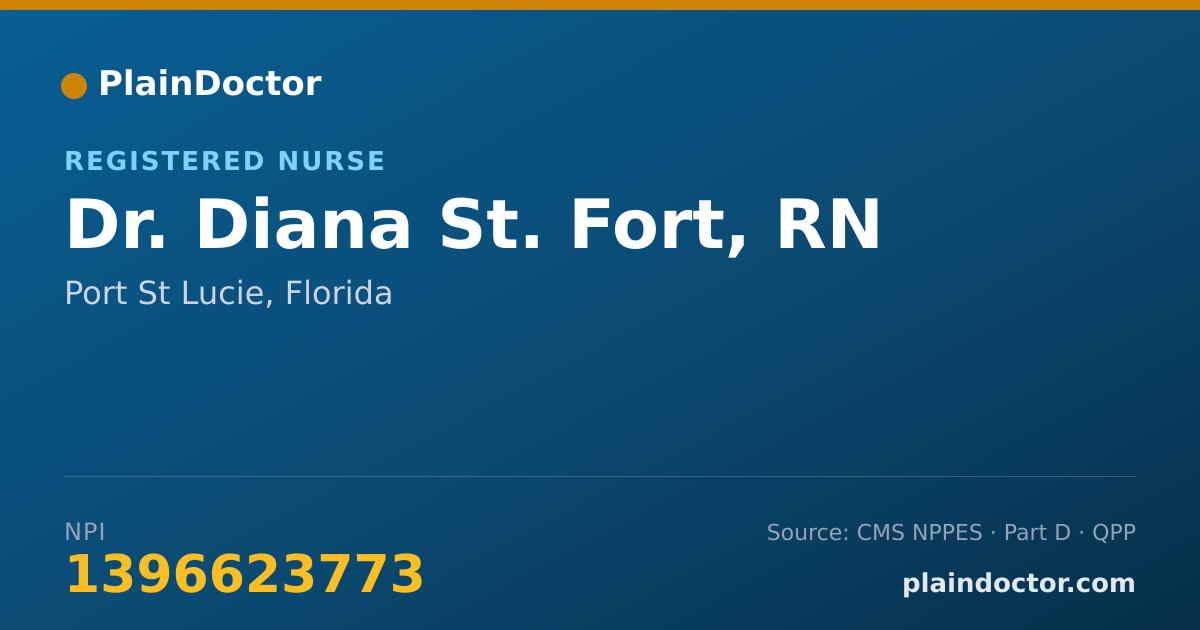 Shareable card for Diana St. Fort, RN - Registered Nurse, Port St Lucie, FL