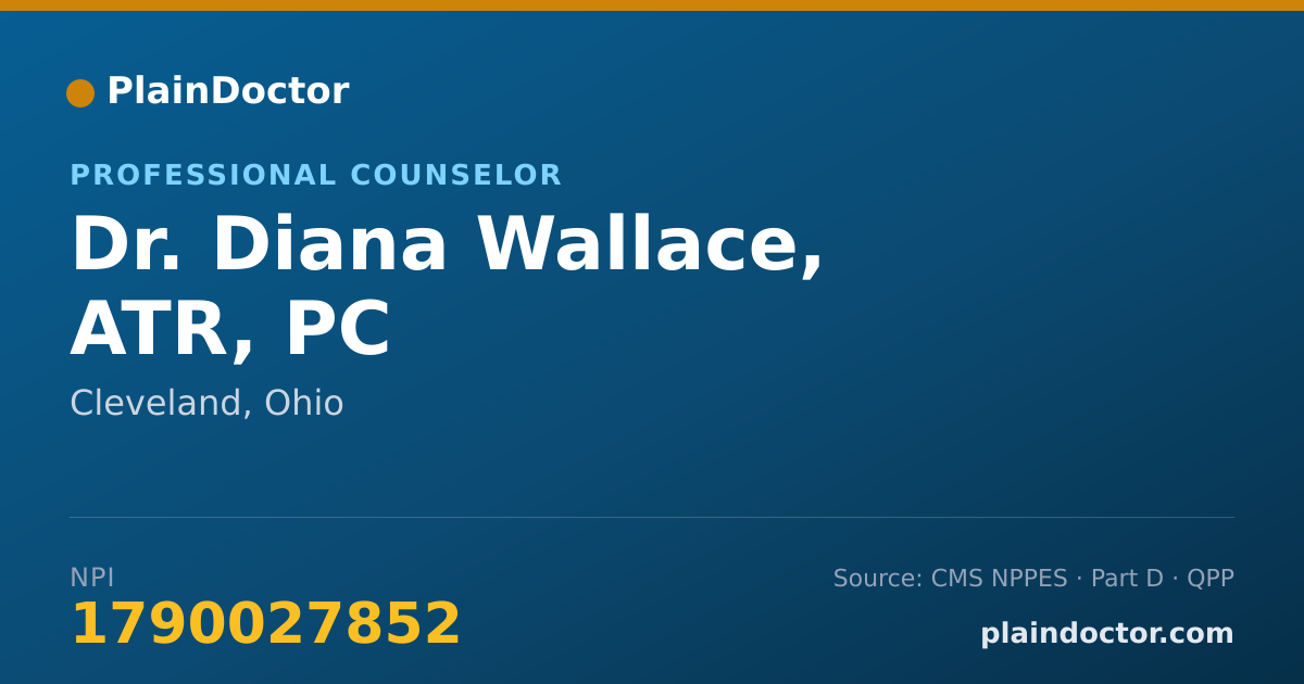 Shareable card for Diana Wallace, ATR, PC - Professional Counselor, Cleveland, OH