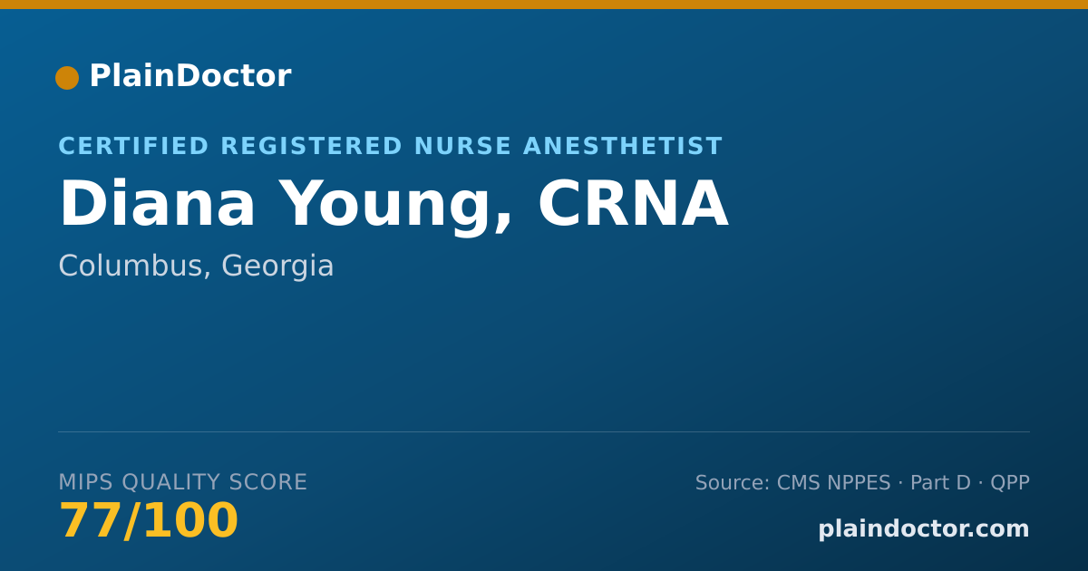 Shareable card for Diana Young, CRNA - Certified Registered Nurse Anesthetist, Columbus, GA