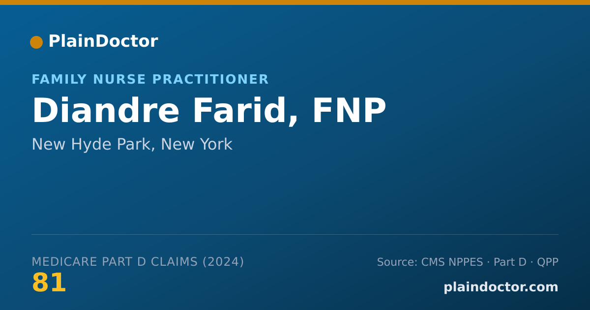Shareable card for Diandre Farid, FNP - Family Nurse Practitioner, New Hyde Park, NY