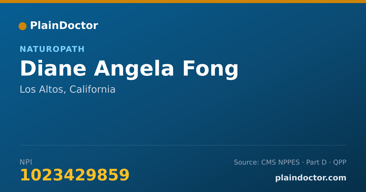 Shareable card for Diane Angela Fong - Naturopath, Los Altos, CA