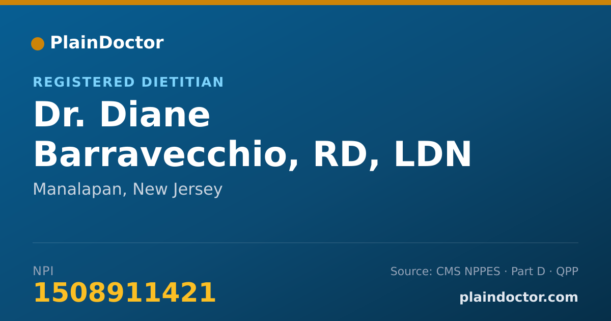 Shareable card for Diane Barravecchio, RD, LDN - Registered Dietitian, Manalapan, NJ