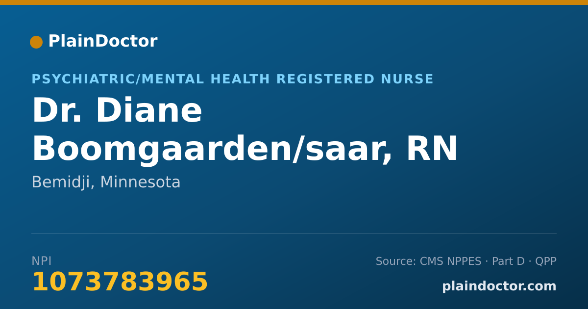 Shareable card for Diane Boomgaarden/saar, RN - Psychiatric/Mental Health Registered Nurse, Bemidji, MN