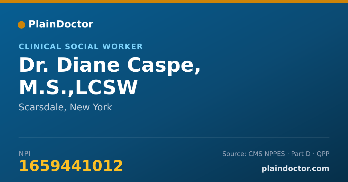 Shareable card for Diane Caspe, M.S.,LCSW - Clinical Social Worker, Scarsdale, NY