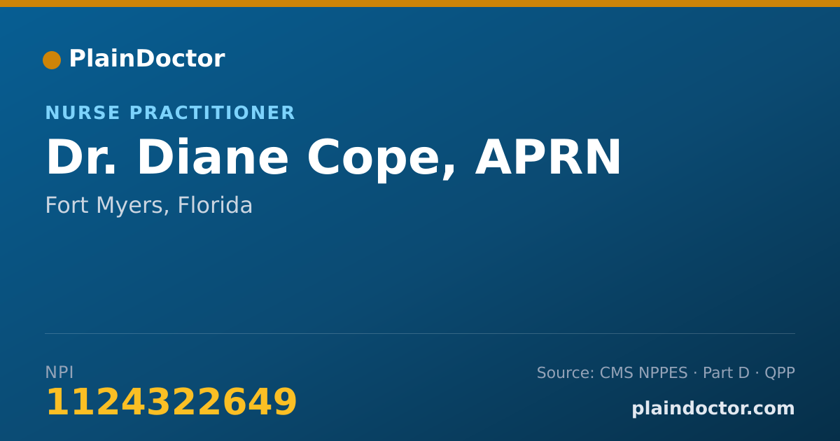 Shareable card for Diane Cope, APRN - Nurse Practitioner, Fort Myers, FL