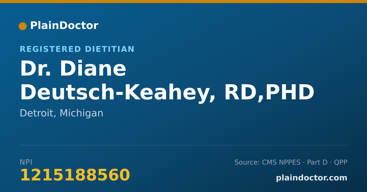 Shareable card for Diane Deutsch-Keahey, RD,PHD - Registered Dietitian, Detroit, MI