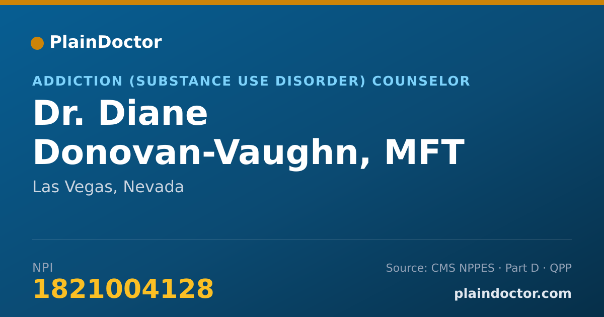 Shareable card for Diane Donovan-Vaughn, MFT LADC - Addiction (Substance Use Disorder) Counselor, Las Vegas, NV