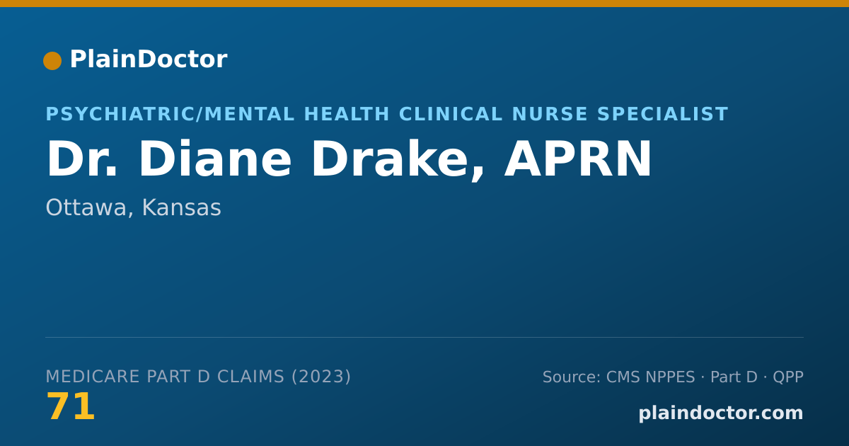 Shareable card for Diane Drake, APRN - Psychiatric/Mental Health Clinical Nurse Specialist, Ottawa, KS