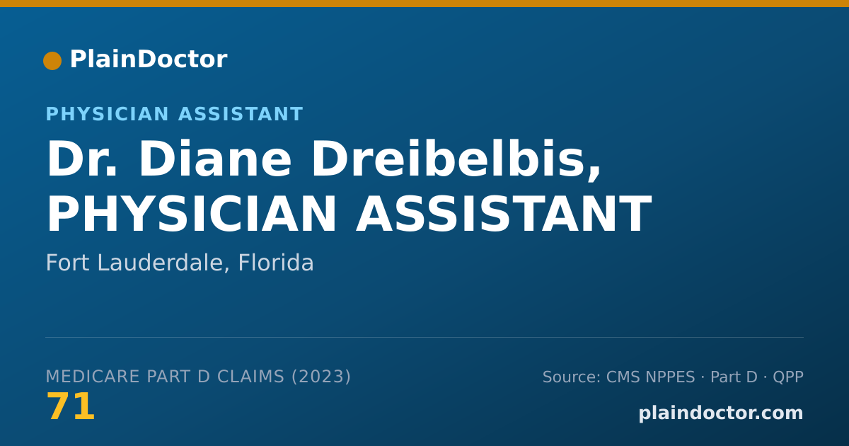 Shareable card for Diane Dreibelbis, PHYSICIAN ASSISTANT - Physician Assistant, Fort Lauderdale, FL