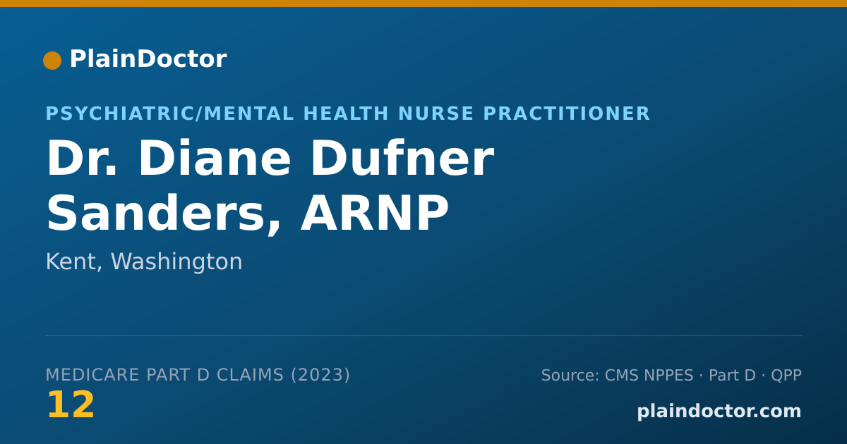 Shareable card for Diane Dufner Sanders, ARNP - Psychiatric/Mental Health Nurse Practitioner, Kent, WA