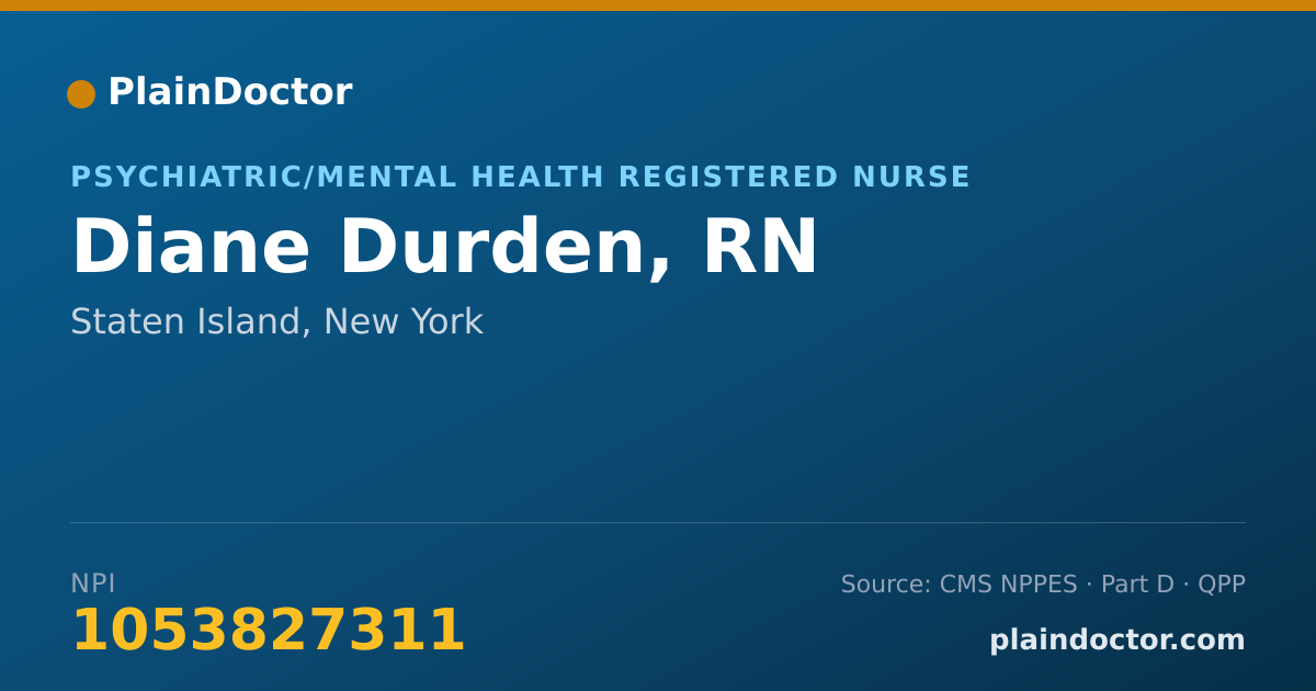 Shareable card for Diane Durden, RN - Psychiatric/Mental Health Registered Nurse, Staten Island, NY