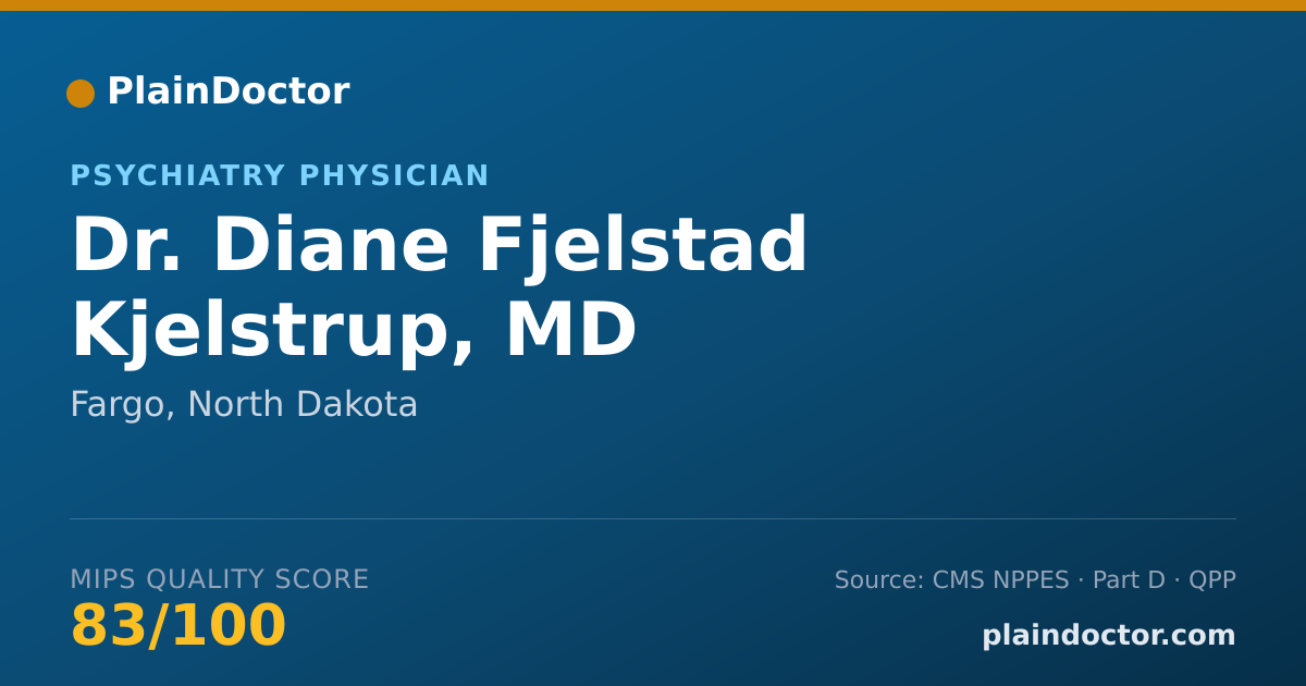 Shareable card for Diane Fjelstad Kjelstrup, MD - Psychiatry Physician, Fargo, ND