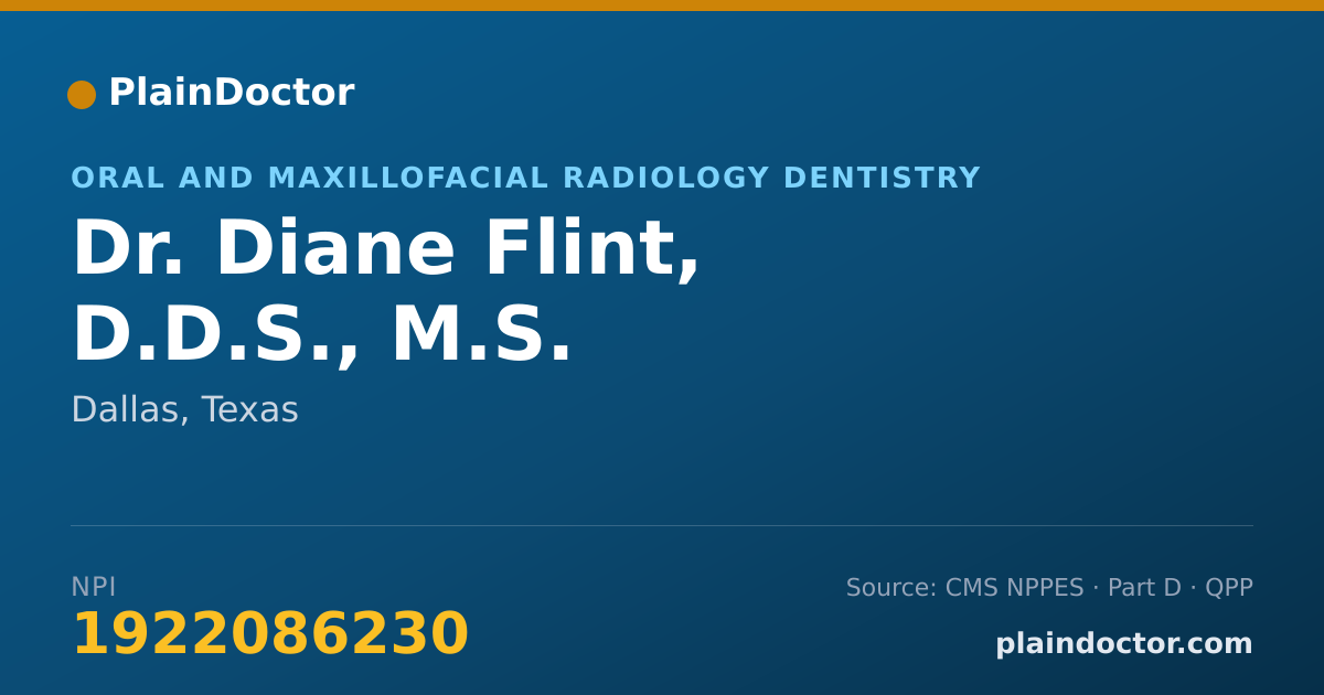 Shareable card for Diane Flint, D.D.S., M.S. - Oral and Maxillofacial Radiology Dentistry, Dallas, TX